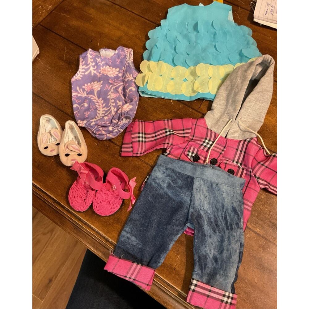 the queen's treasures Doll Outfit Dress Shirt Pants One Piece 2 Pair Shoes